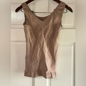 Marilyn Monroe Seamless Shaping Body Control Cami Tank Top Neutral Tan Large